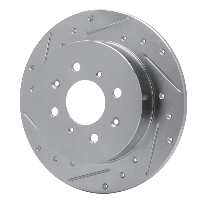 Acura EL Brake Rotor (1) - Rear Left - R1 Concepts - Drilled & Slotted - Silver - `01-`05